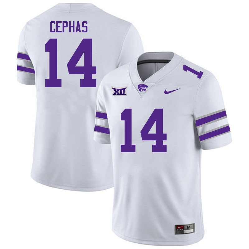 #14 Dante Cephas Kansas State Wildcats Fotball Jerseys Stitched Sale-White